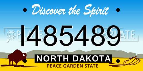 I485489 North Dakota License Plate