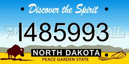 I485993 North Dakota License Plate