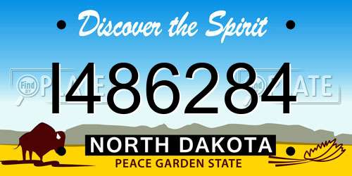 I486284 North Dakota License Plate
