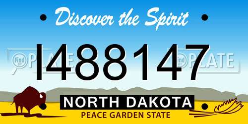 I488147 North Dakota License Plate