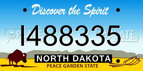 I488335 North Dakota License Plate