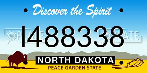 I488338 North Dakota License Plate