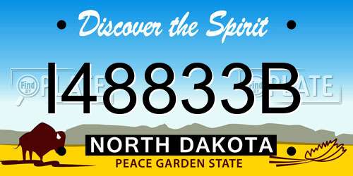 I48833B North Dakota License Plate