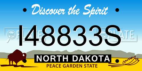 I48833S North Dakota License Plate