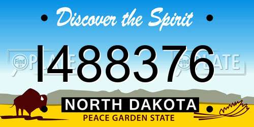 I488376 North Dakota License Plate
