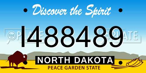 I488489 North Dakota License Plate