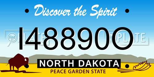 I48890O North Dakota License Plate