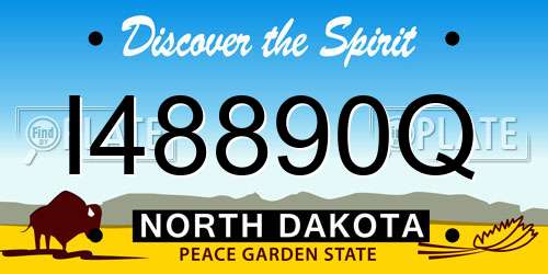 I48890Q North Dakota License Plate