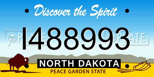 I488993 North Dakota License Plate