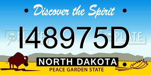 I48975D North Dakota License Plate