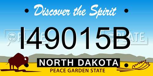I49015B North Dakota License Plate