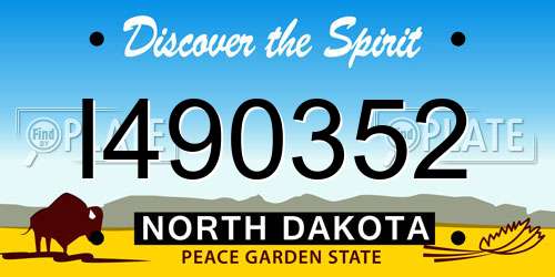 I490352 North Dakota License Plate