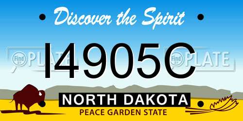 I4905C North Dakota License Plate