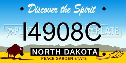 I4908C North Dakota License Plate