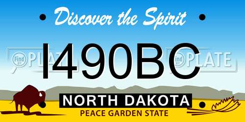 I490BC North Dakota License Plate
