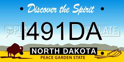 I491DA North Dakota License Plate