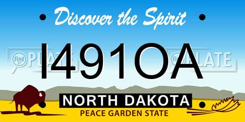 I491OA North Dakota License Plate