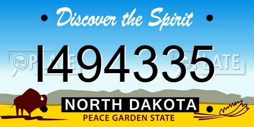 I494335 North Dakota License Plate