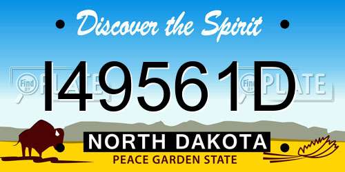 I49561D North Dakota License Plate