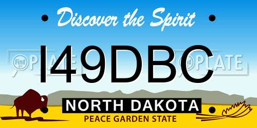 I49DBC North Dakota License Plate