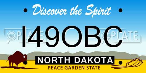 I49OBC North Dakota License Plate