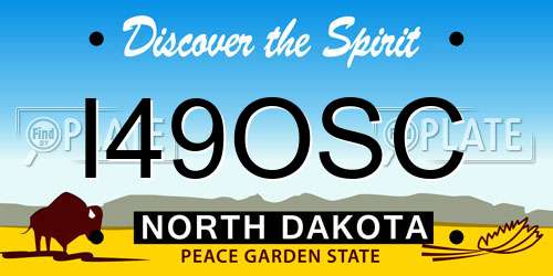 I49OSC North Dakota License Plate