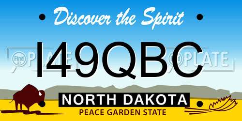 I49QBC North Dakota License Plate