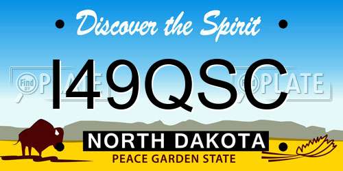 I49QSC North Dakota License Plate