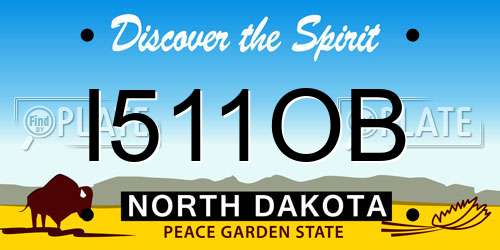 I511OB North Dakota License Plate