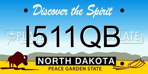 I511QB North Dakota License Plate