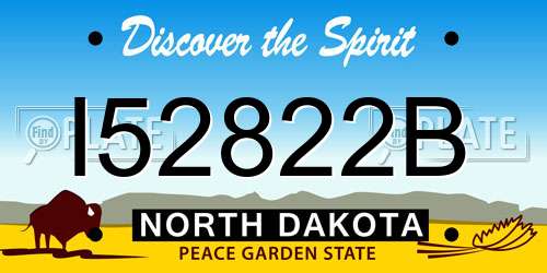 I52822B North Dakota License Plate