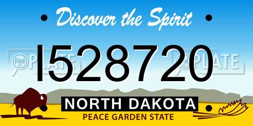I528720 North Dakota License Plate