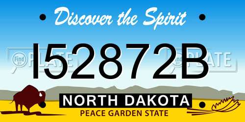 I52872B North Dakota License Plate