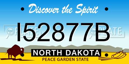 I52877B North Dakota License Plate