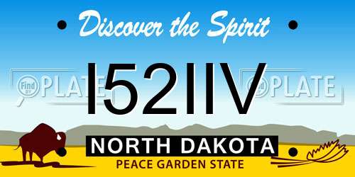 I52IIV North Dakota License Plate