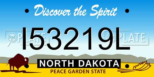 I53219L North Dakota License Plate