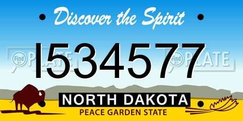 I534577 North Dakota License Plate