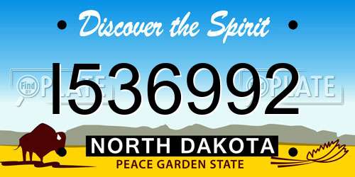 I536992 North Dakota License Plate