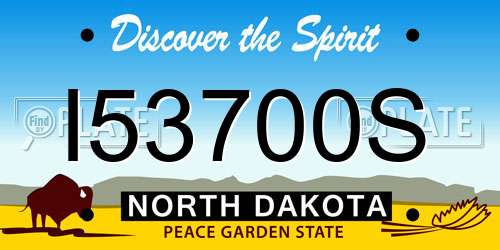 I53700S North Dakota License Plate