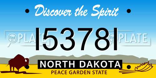 I5378I North Dakota License Plate