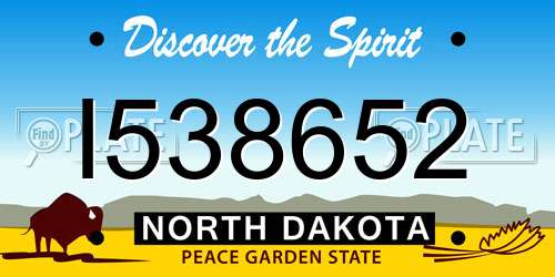I538652 North Dakota License Plate