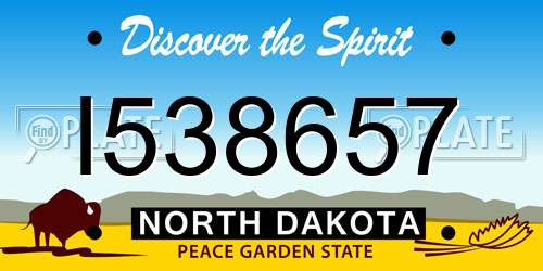 I538657 North Dakota License Plate