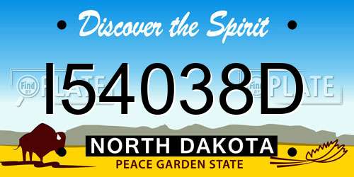 I54038D North Dakota License Plate