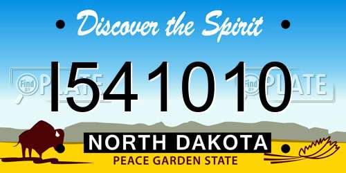 I541010 North Dakota License Plate