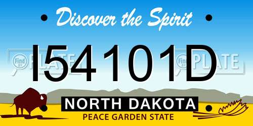I54101D North Dakota License Plate