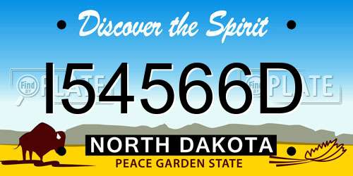 I54566D North Dakota License Plate