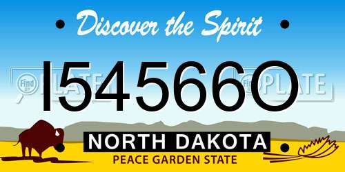 I54566O North Dakota License Plate