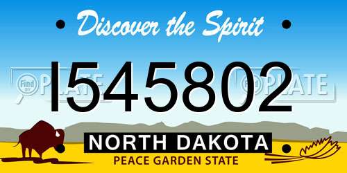 I545802 North Dakota License Plate