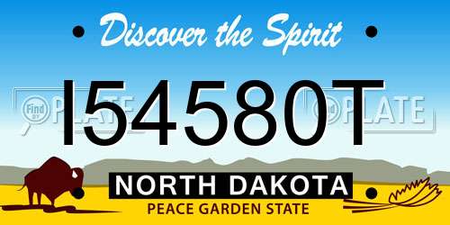 I54580T North Dakota License Plate