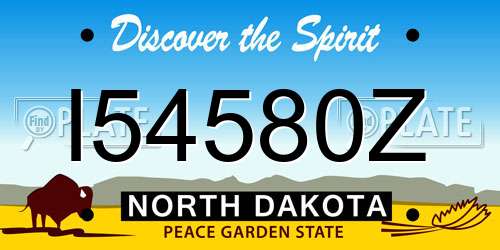 I54580Z North Dakota License Plate